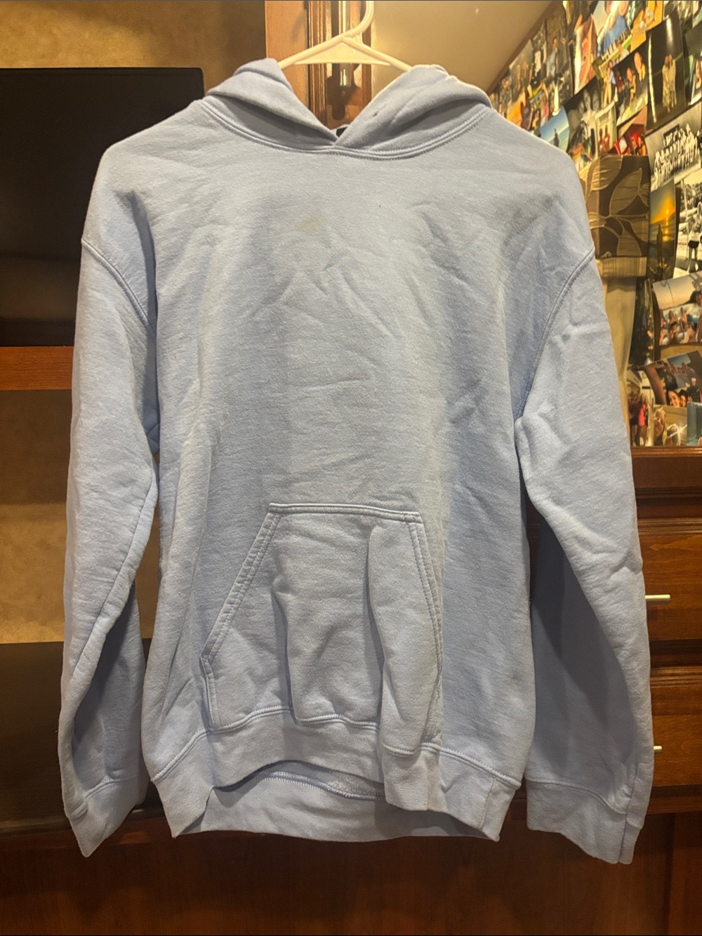 Gildan Light Blue Women's Hooded Pullover Sweatshirt